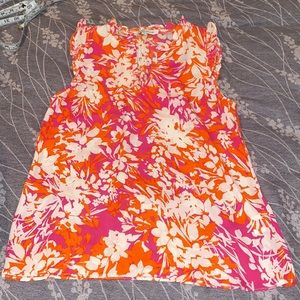 Rose + olive sleeveless blouse